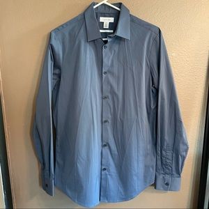 Calvin Klein men’s small blue slim fit dress shirt.